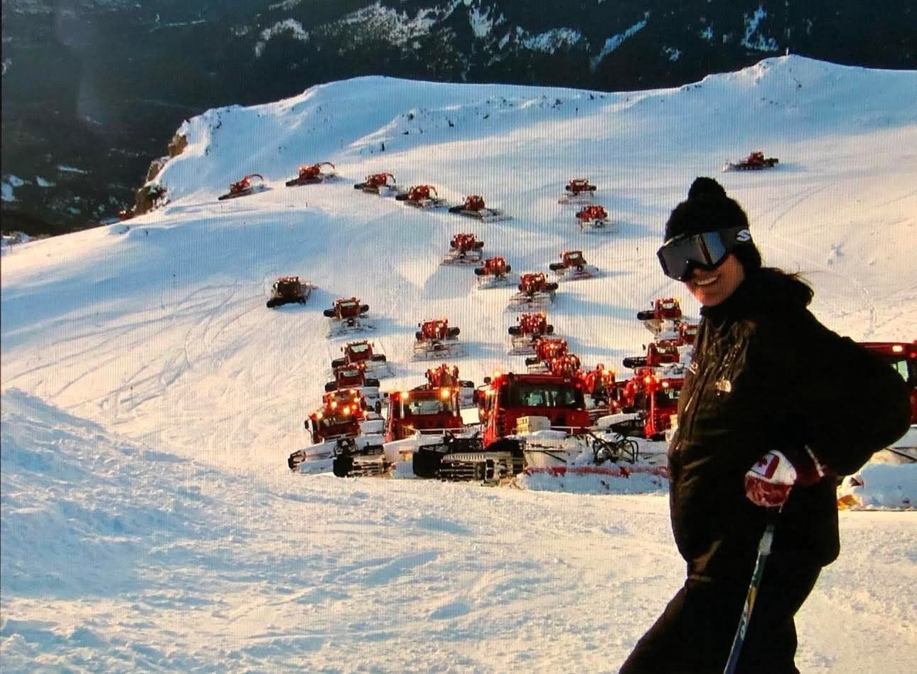 Tracy Eln with a PistenBully fleet at Whistler Blackcomb