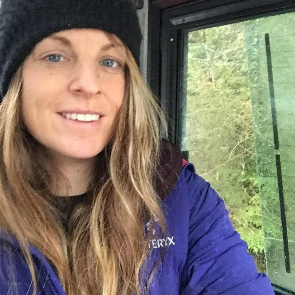 Tara Edmonds in her snowcat at Whistler Blackcomb.