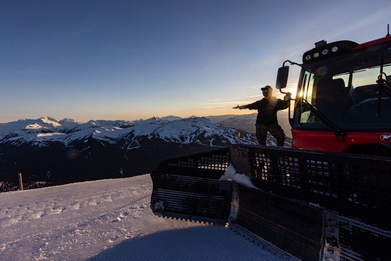 Treena Wittig enjoying a sunrise at Whistler Blackcomb.